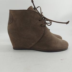 Stuart Weitzman Kalahari Suede Hidden-Wedge Lace-Up Boot Size 9.5